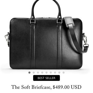 Linjer Black Soft Briefcase 💼